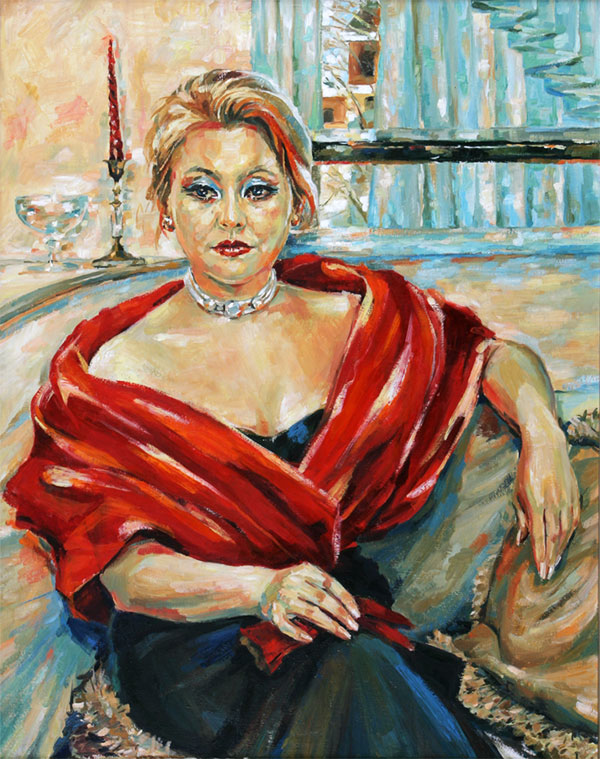 Женщина в красном. Х., м. 79 x 100. 2005.