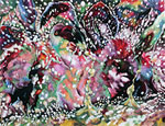 Купающиеся фламинго. Батик. 90 x 118. 2005.
