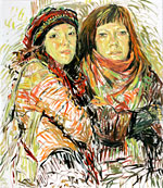 Девчонки с худграфа. Х., м. 100 x 120. 2008.